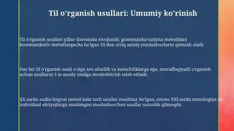 Til o'rganish usullari 3