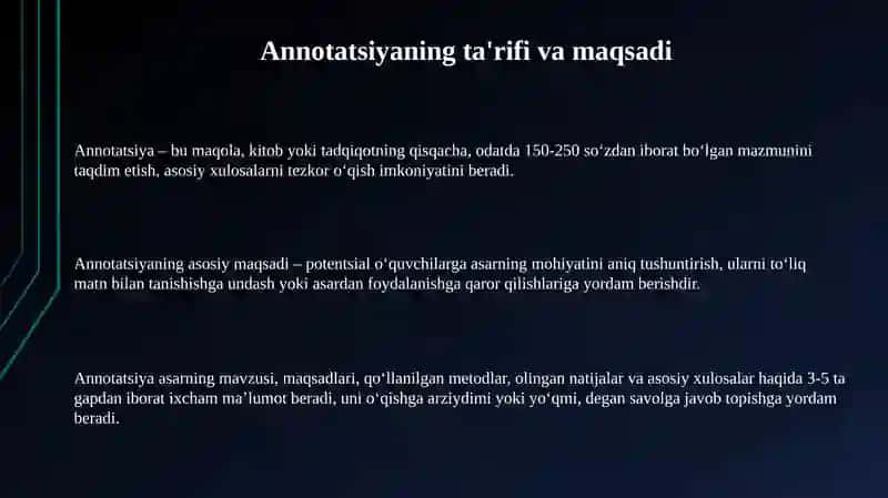 Annotatsiya 3