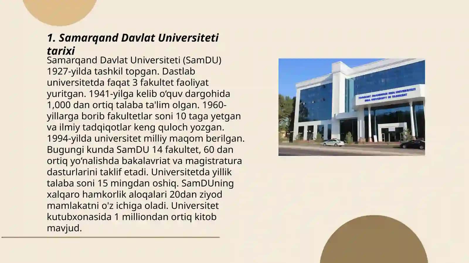 Samarqand davlat Universitet hayoti haqida 3