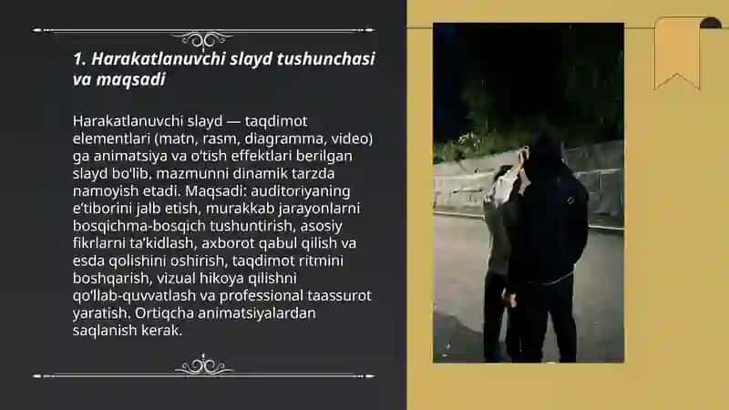 Harakatlanuvchi slayd yaratish 3