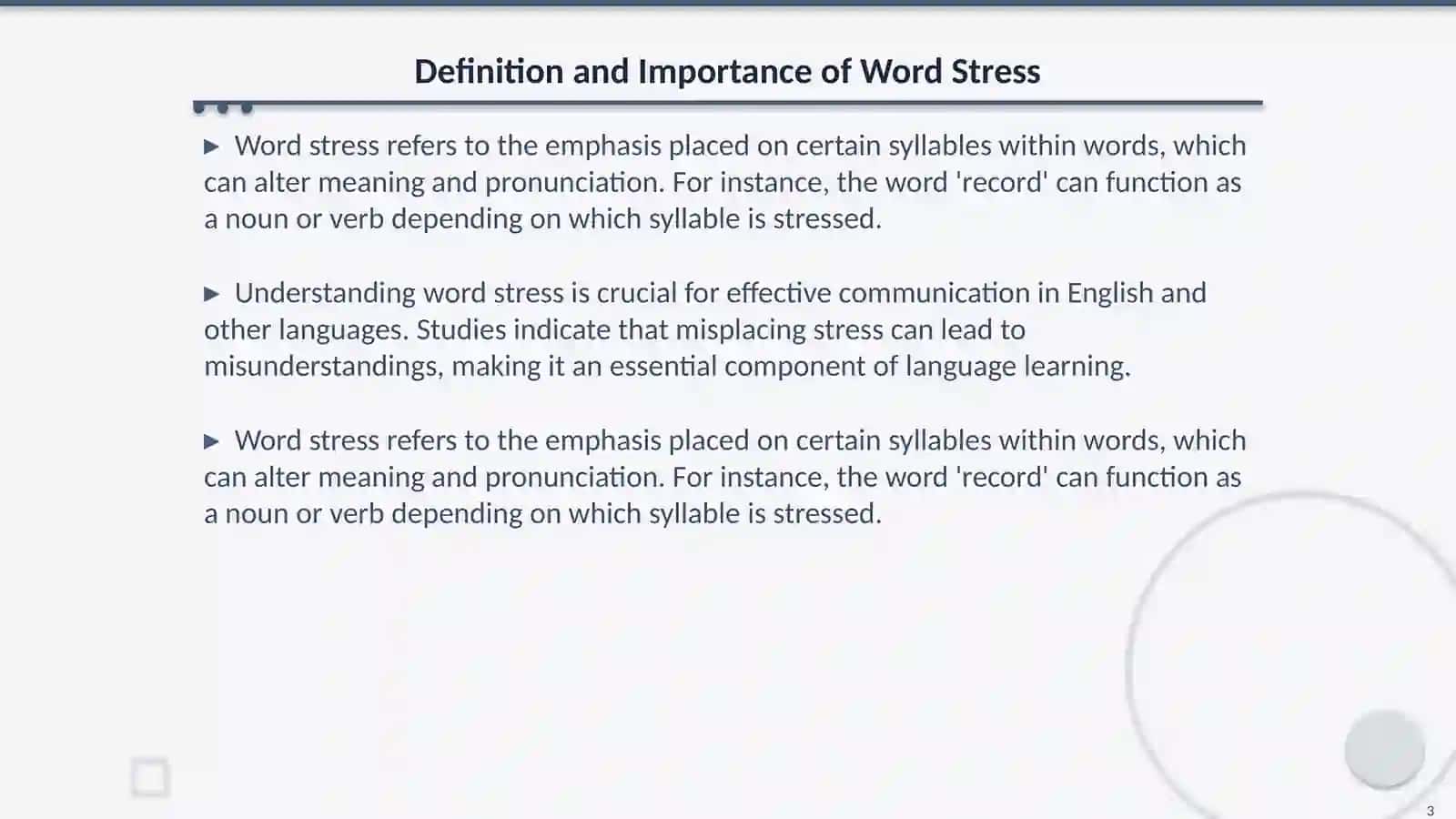 Word Stress 3