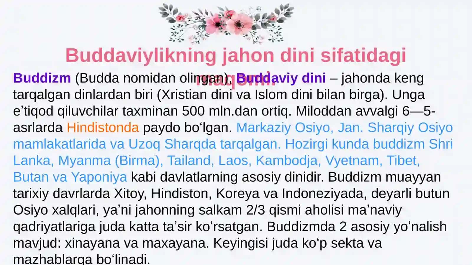 BUDDIZM DINI TARIXI VA ASOSLARI 3