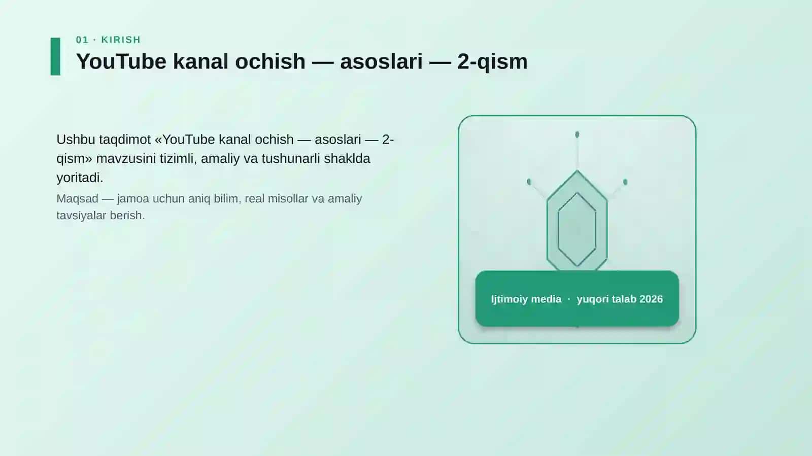 YouTube kanal ochish — asoslari — 2-qism 3