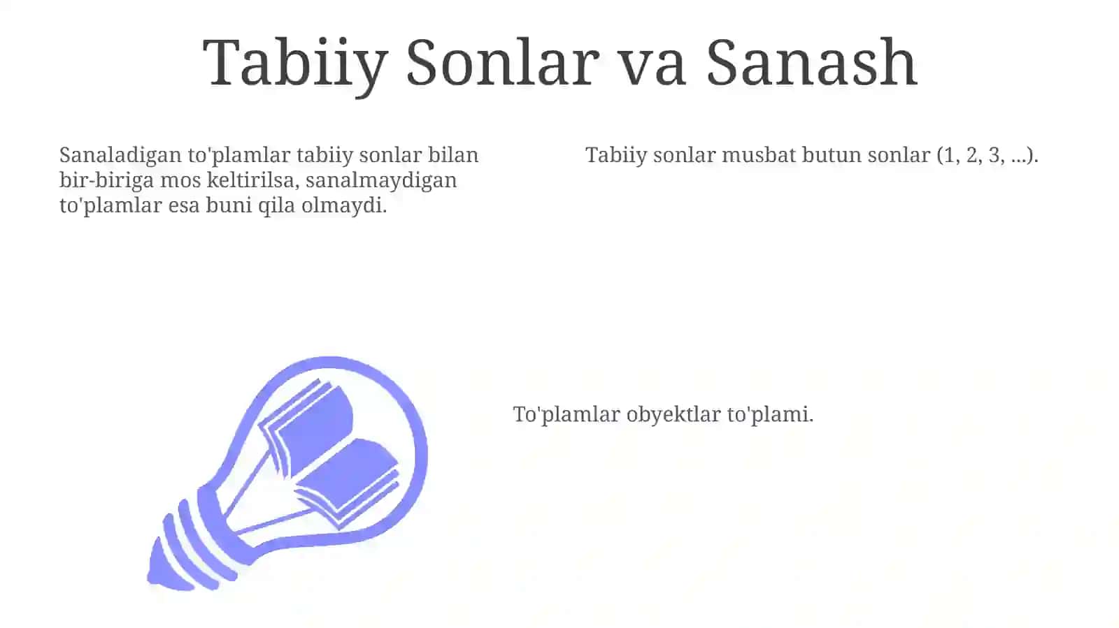 Sanaladigan To'plamlar 3