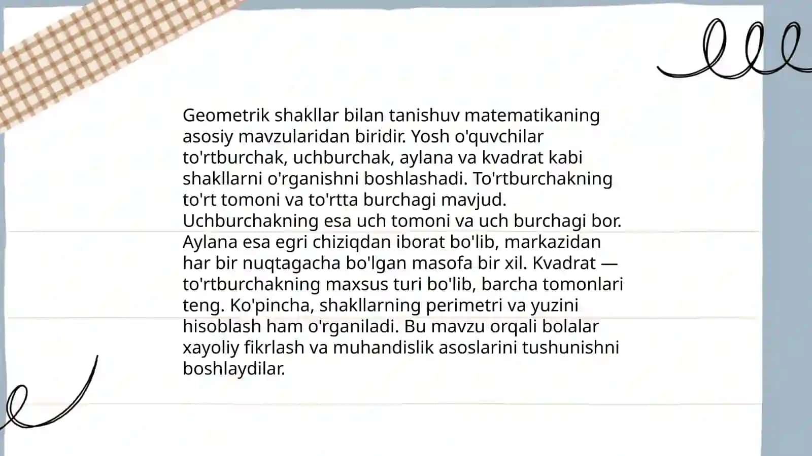 Geometrik shakllar bilan tanishuv 3