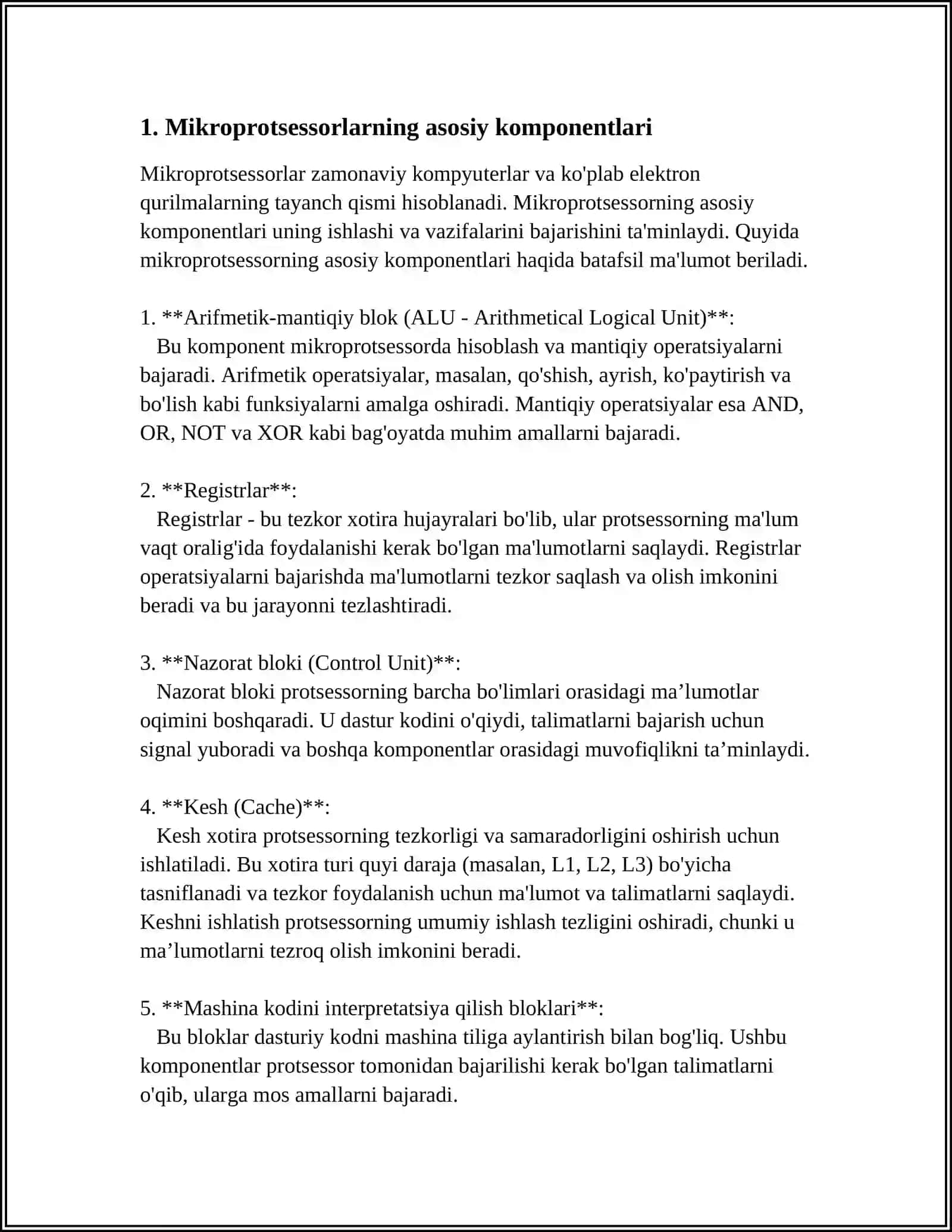 MIKROPROTSESSORLAR VA MIKROCONTROLLERLAR 3