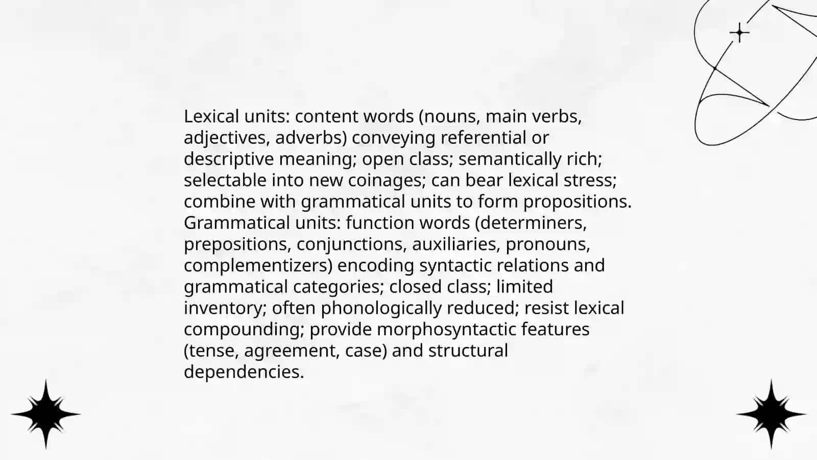 Distinctions between lexical and grammatical units 3