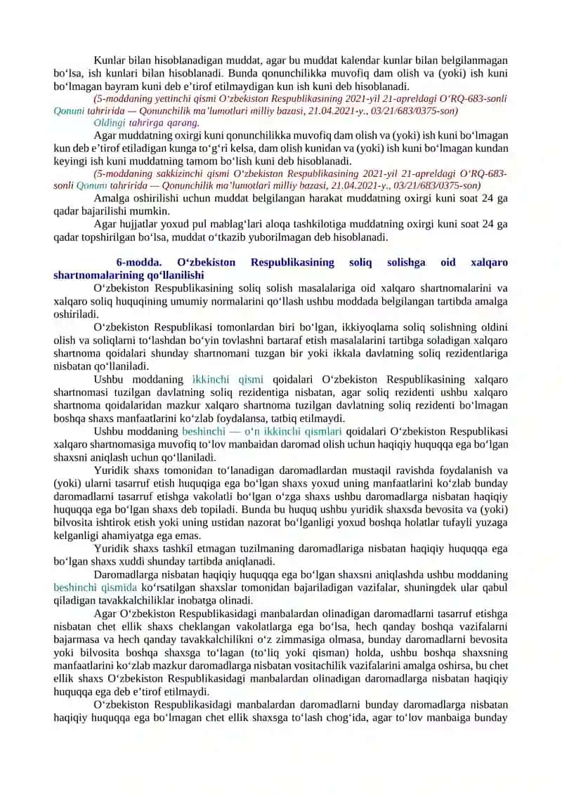O‘zbekiston Respublikasining Soliq kodeksi (yangi tahriri) 3