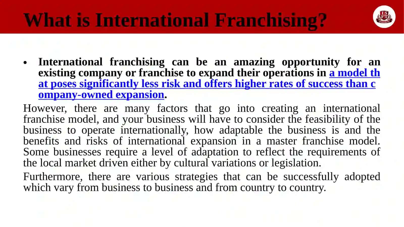 International franchising 3