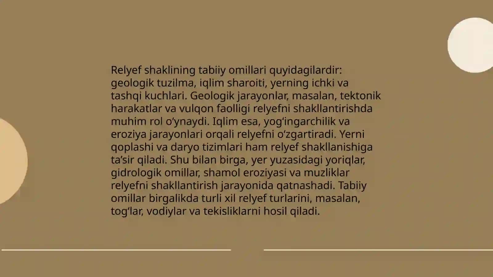 Relef shaklining o‘zgarishi 3