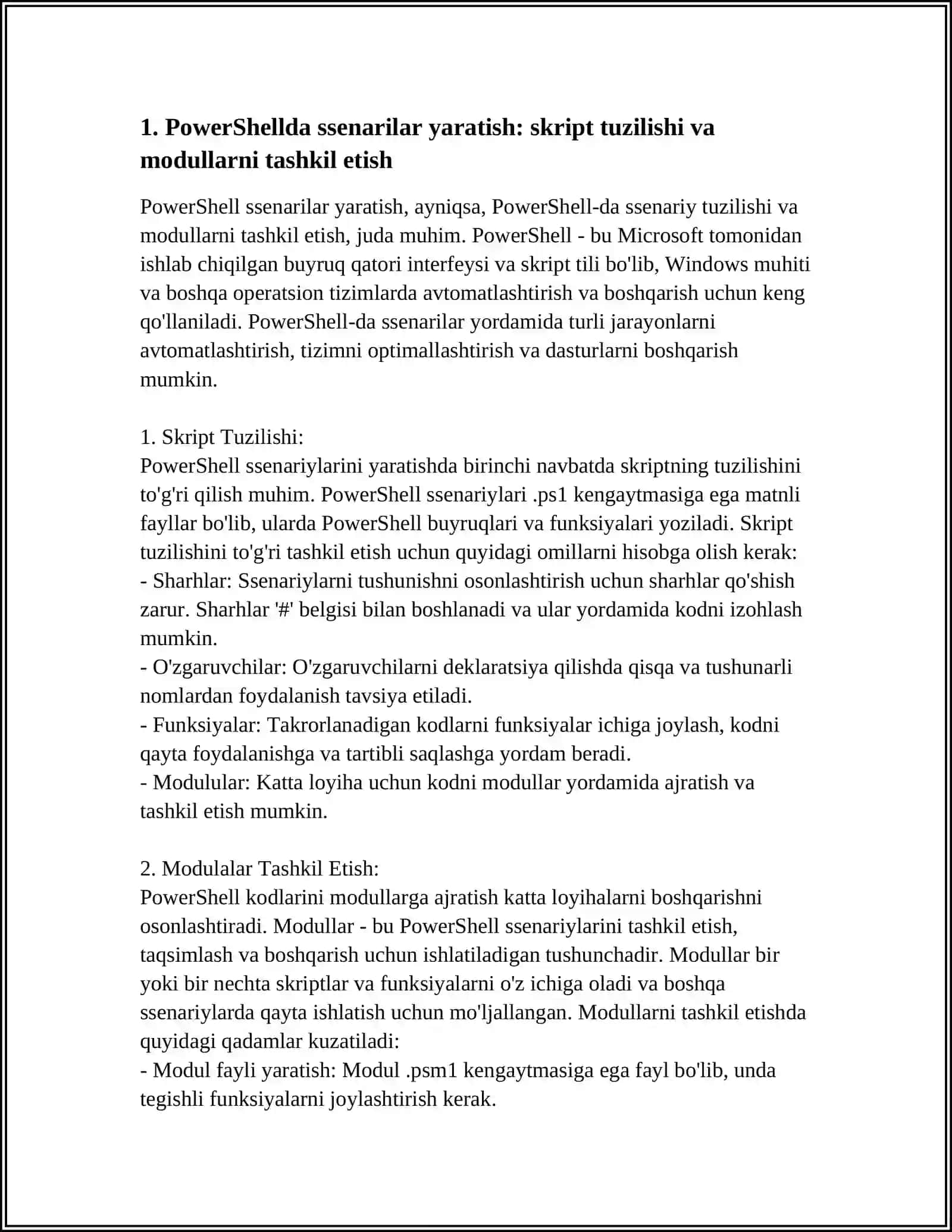 POWERSHELLDA SSENARIYLAR YARATISH 3