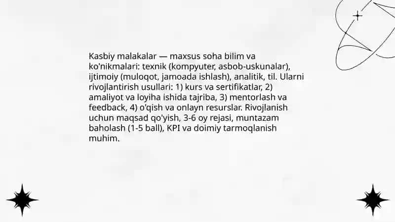 Shaxsning malaka va odatlari 3