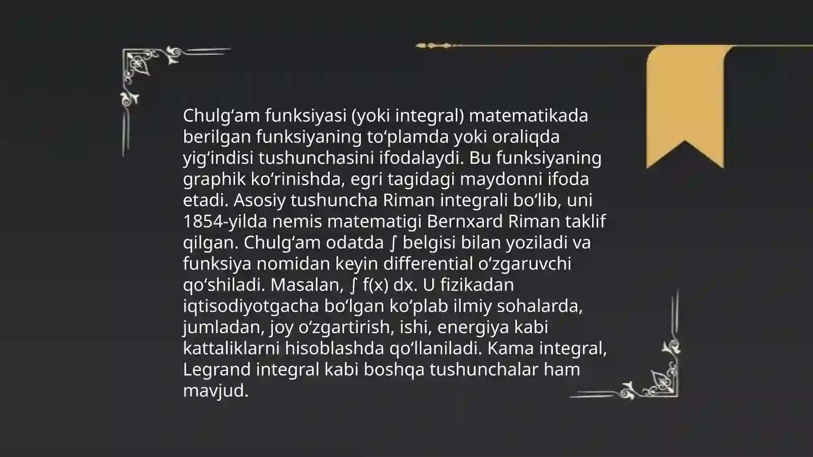Chulgʻam funksiyasini hisoblash 3