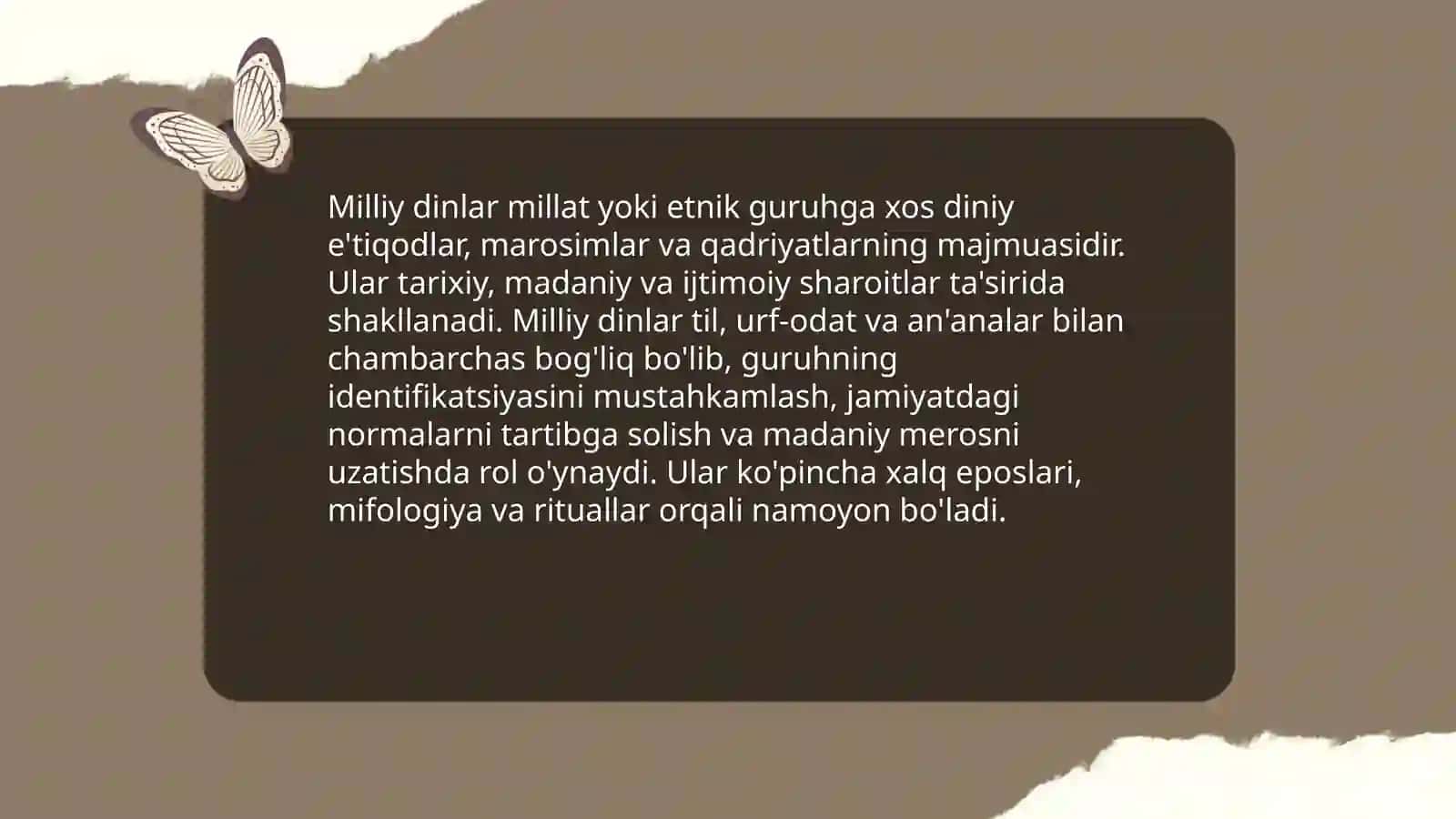 Milliy dinlar 3