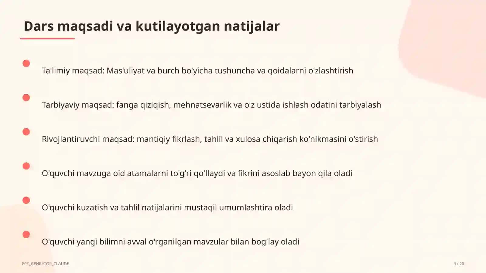 Mas'uliyat va burch (6-sinf) 3
