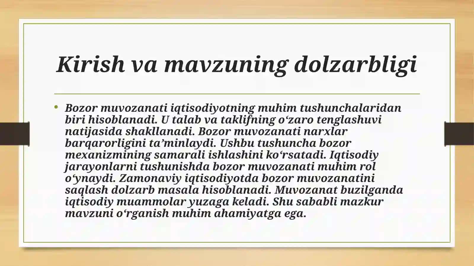 Bozor muvozanati va unga ta’sir ko‘rsatuvchi omillar 3