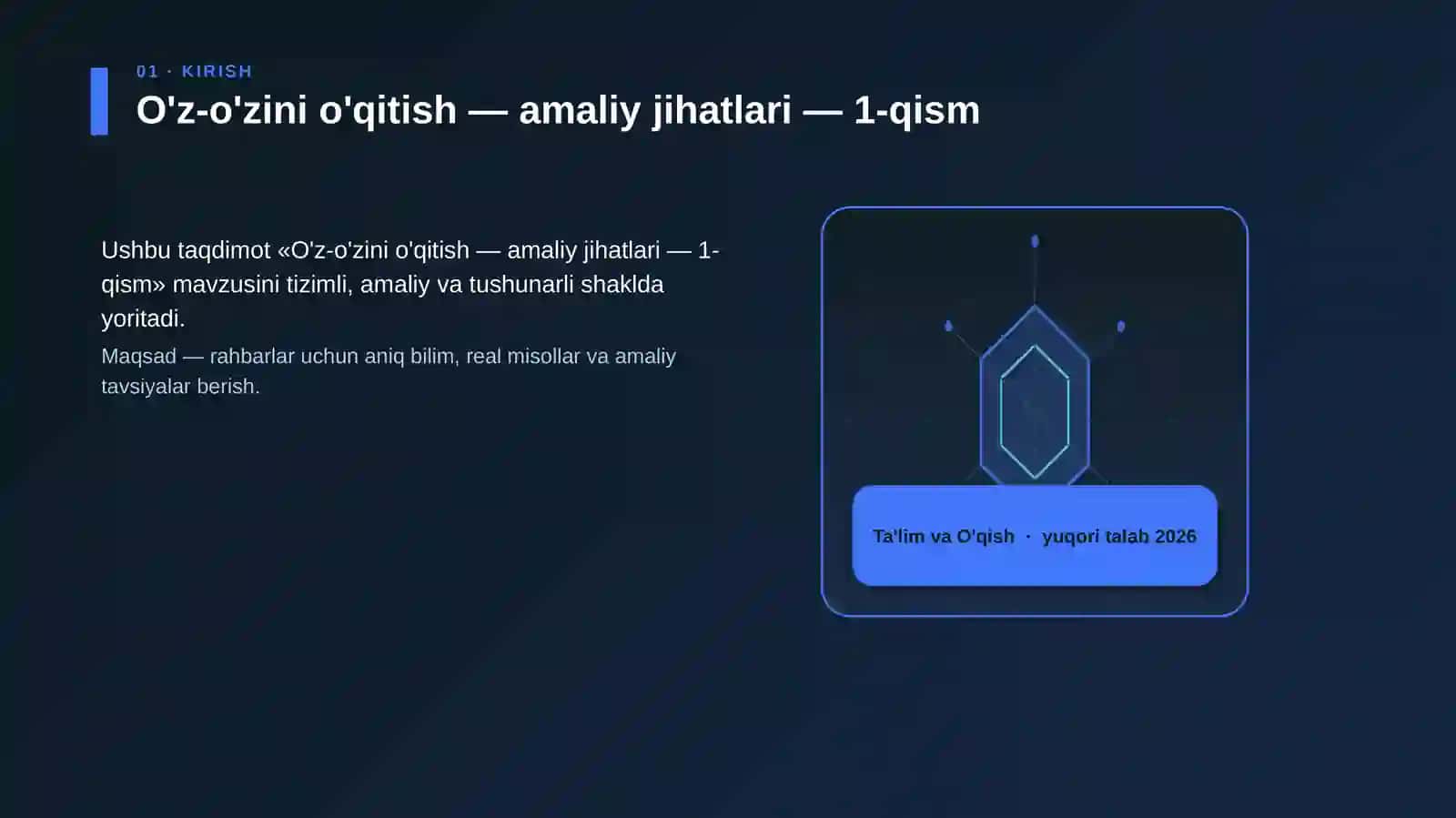 O'z-o'zini o'qitish — amaliy jihatlari — 1-qism 3