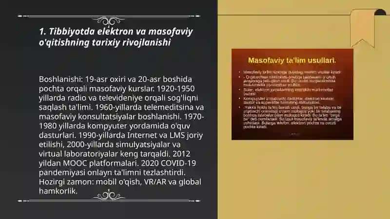 Tibbiyotda elektron va masofaviy o'qitish 3