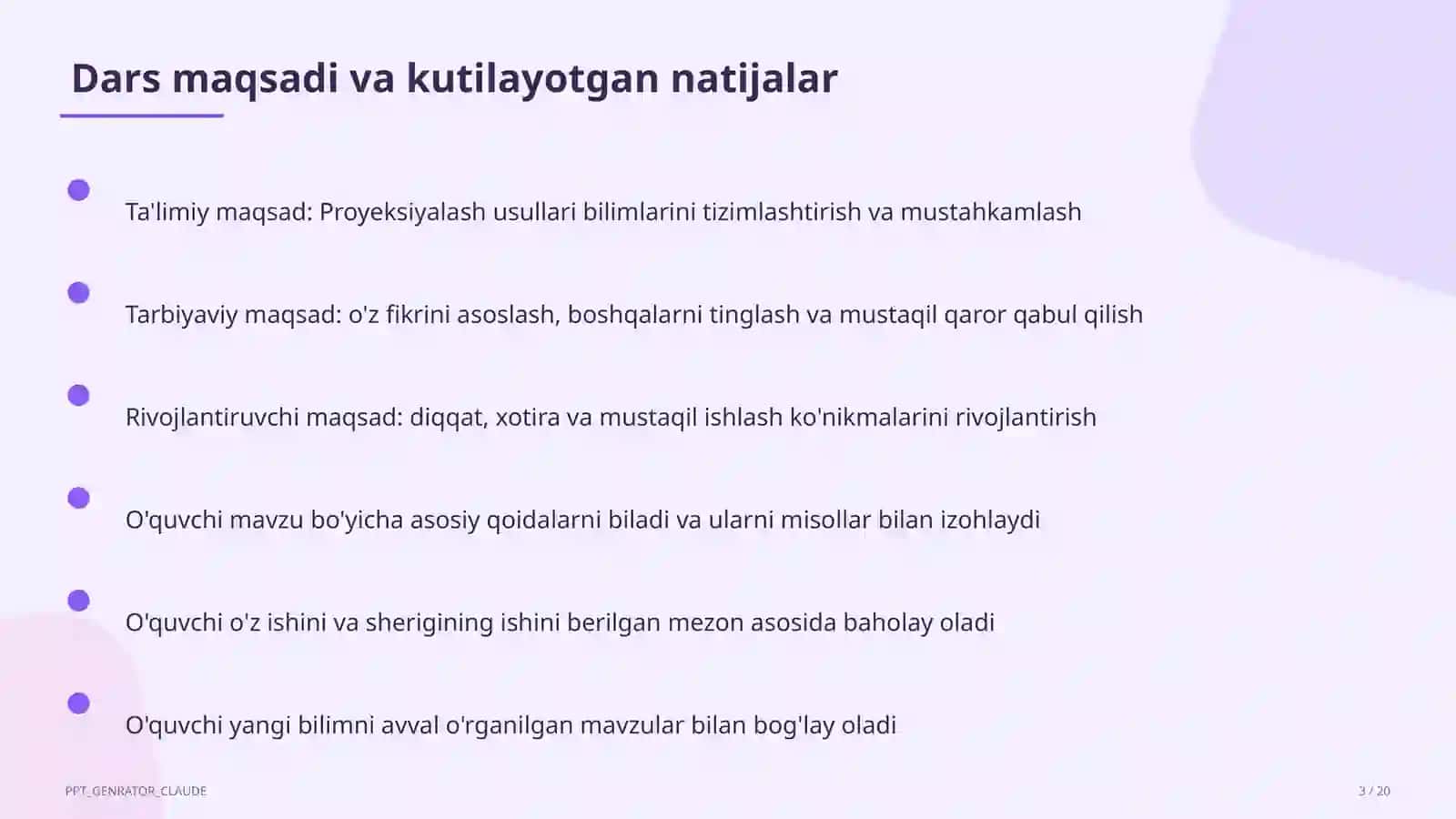 Proyeksiyalash usullari (8-sinf) 3