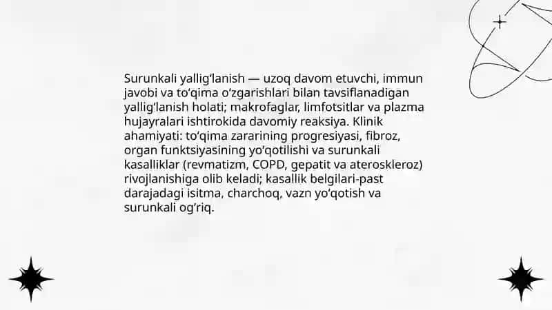 Surunkali yalligʻlanish 3