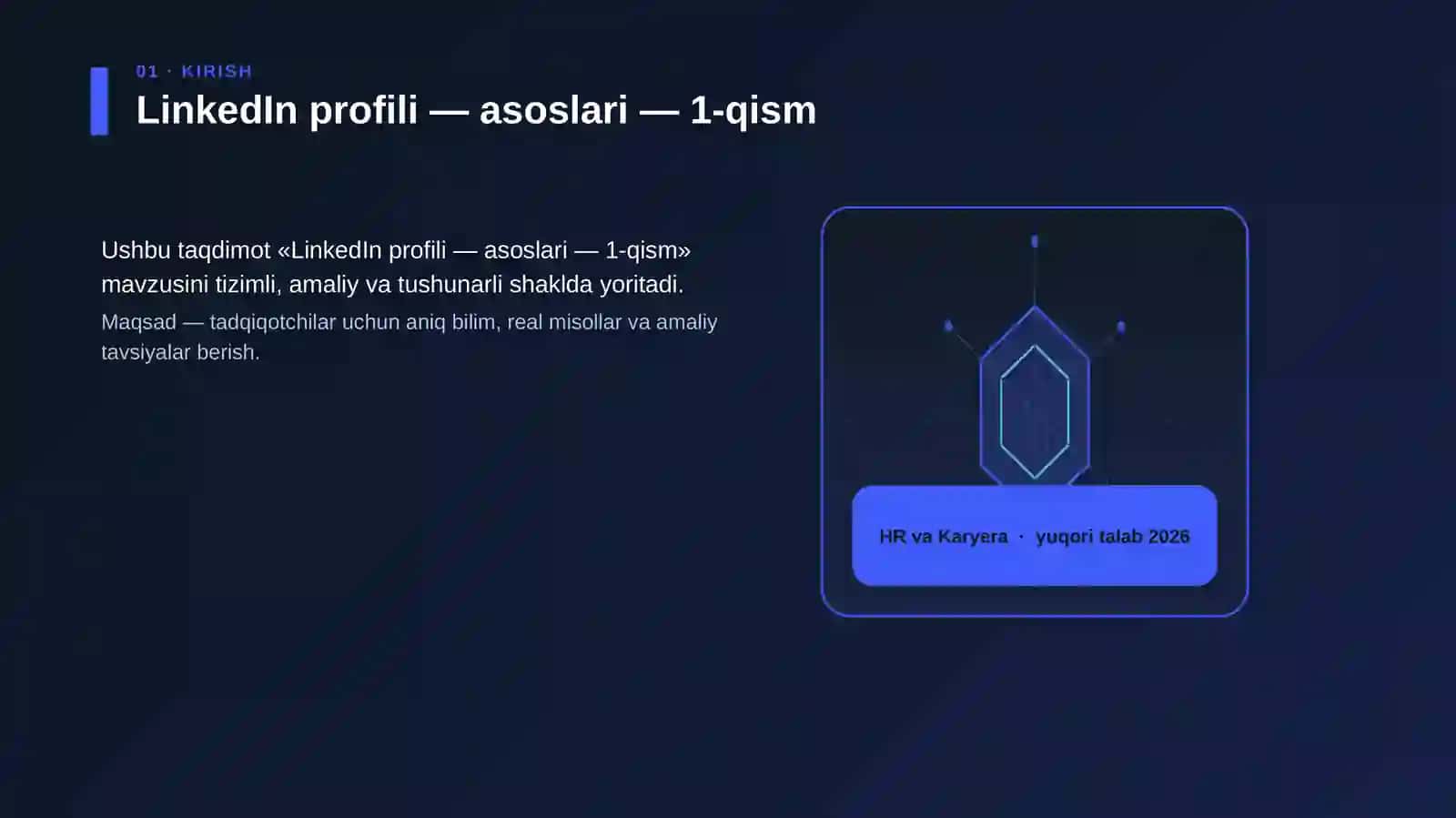 LinkedIn profili — asoslari — 1-qism 3