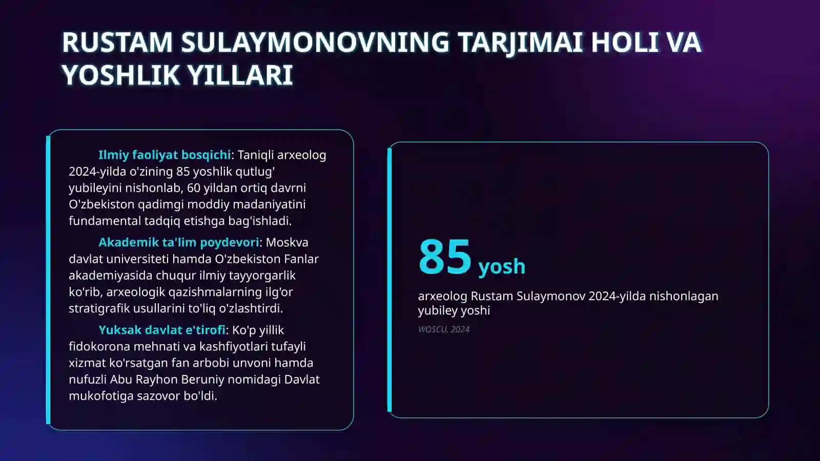 Rustam Sulaymonovning hayoti va ijodi haqida 3