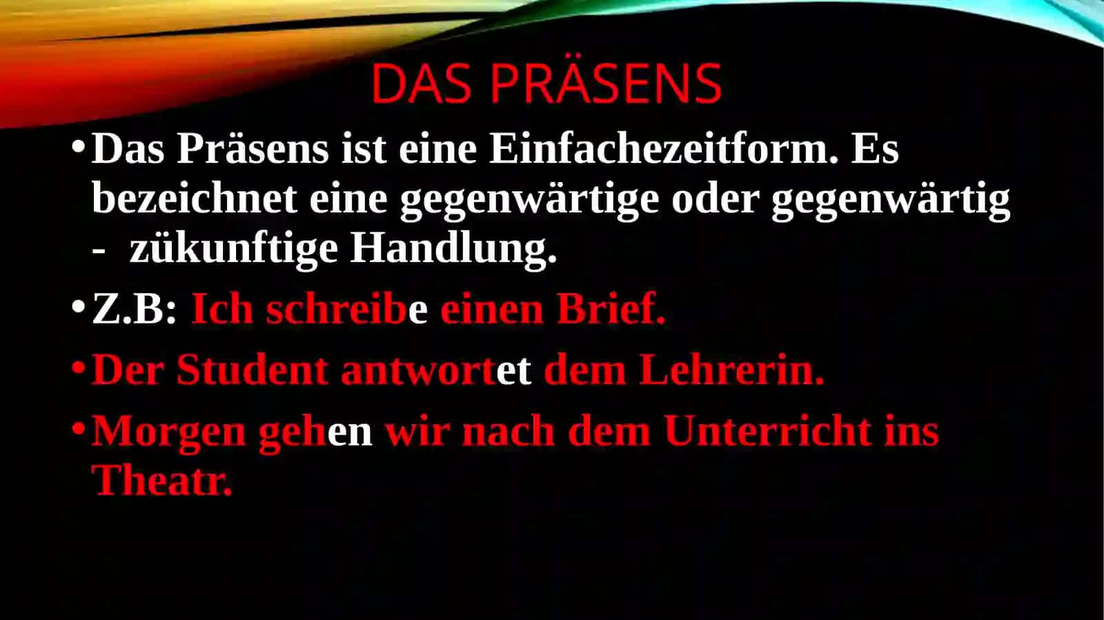 DAS PRÄSENSUND VERB - KONJUGATION 3