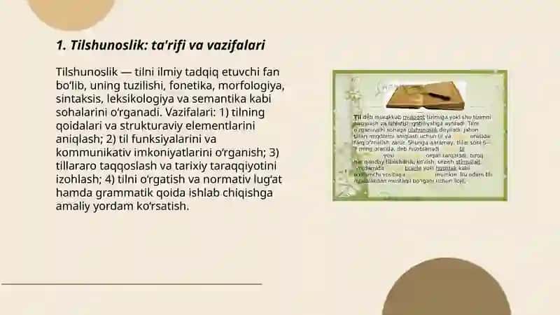 Tilshunoslik haqida slayd kerak 3