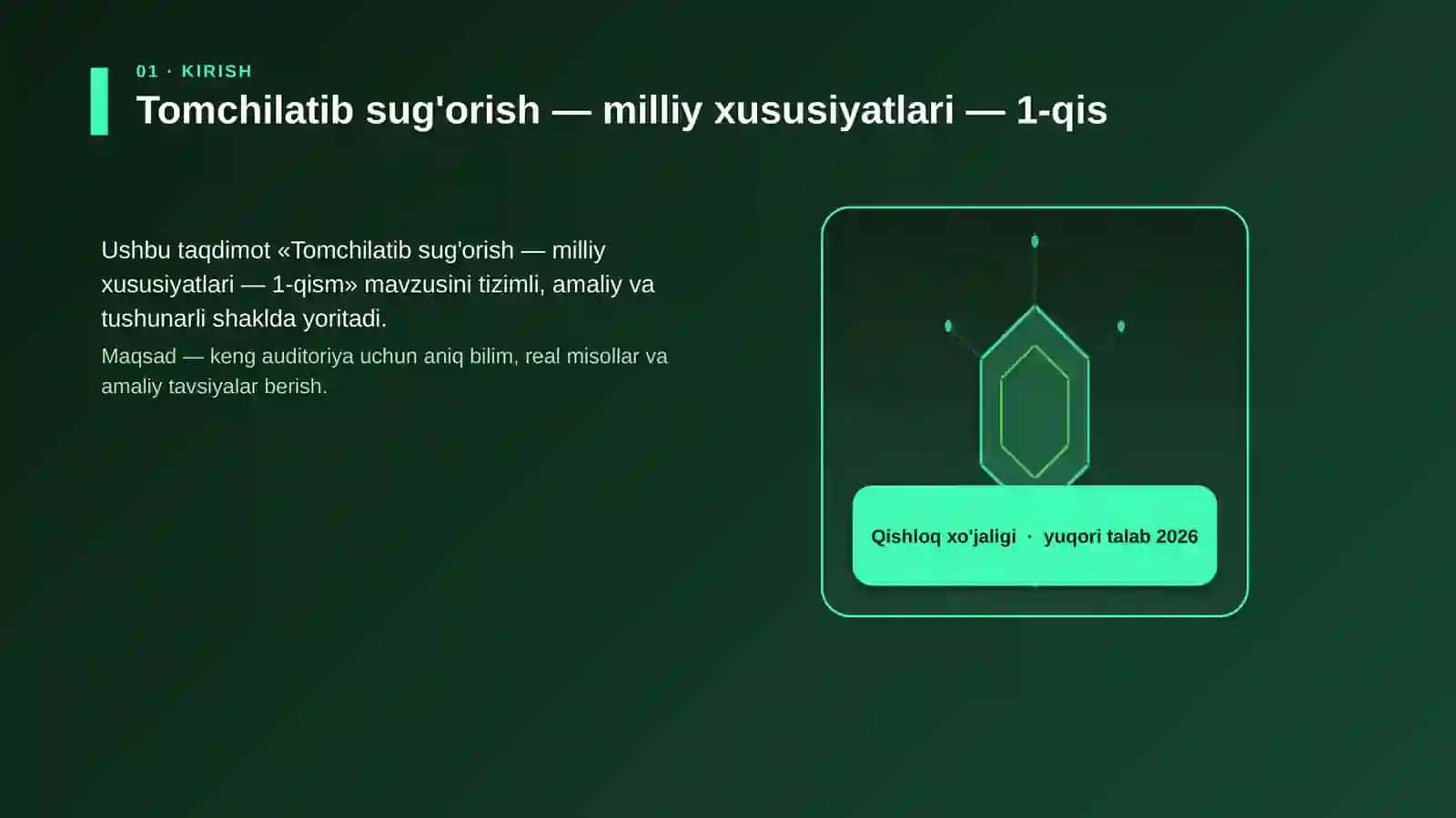 Tomchilatib sug'orish — milliy xususiyatlari — 1-qism 3