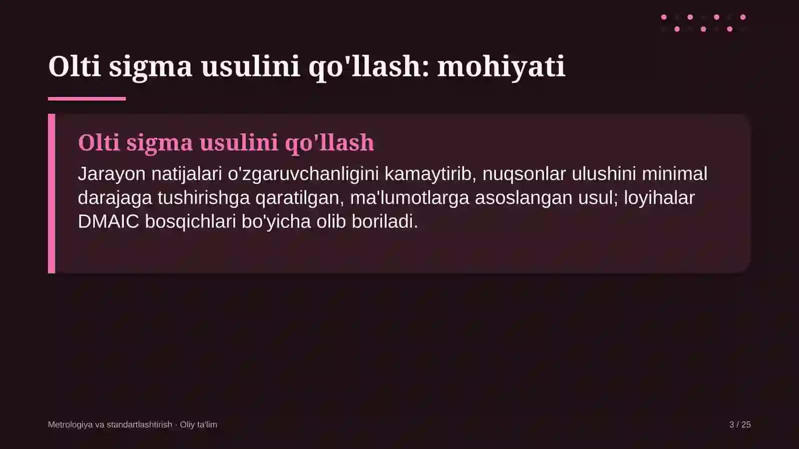 Agrokimyo xizmatida olti sigma usulini qo'llash 3