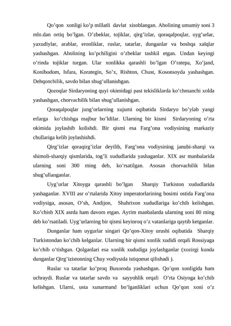 Qo’qon xonligida davlat boshqaruvi. 3