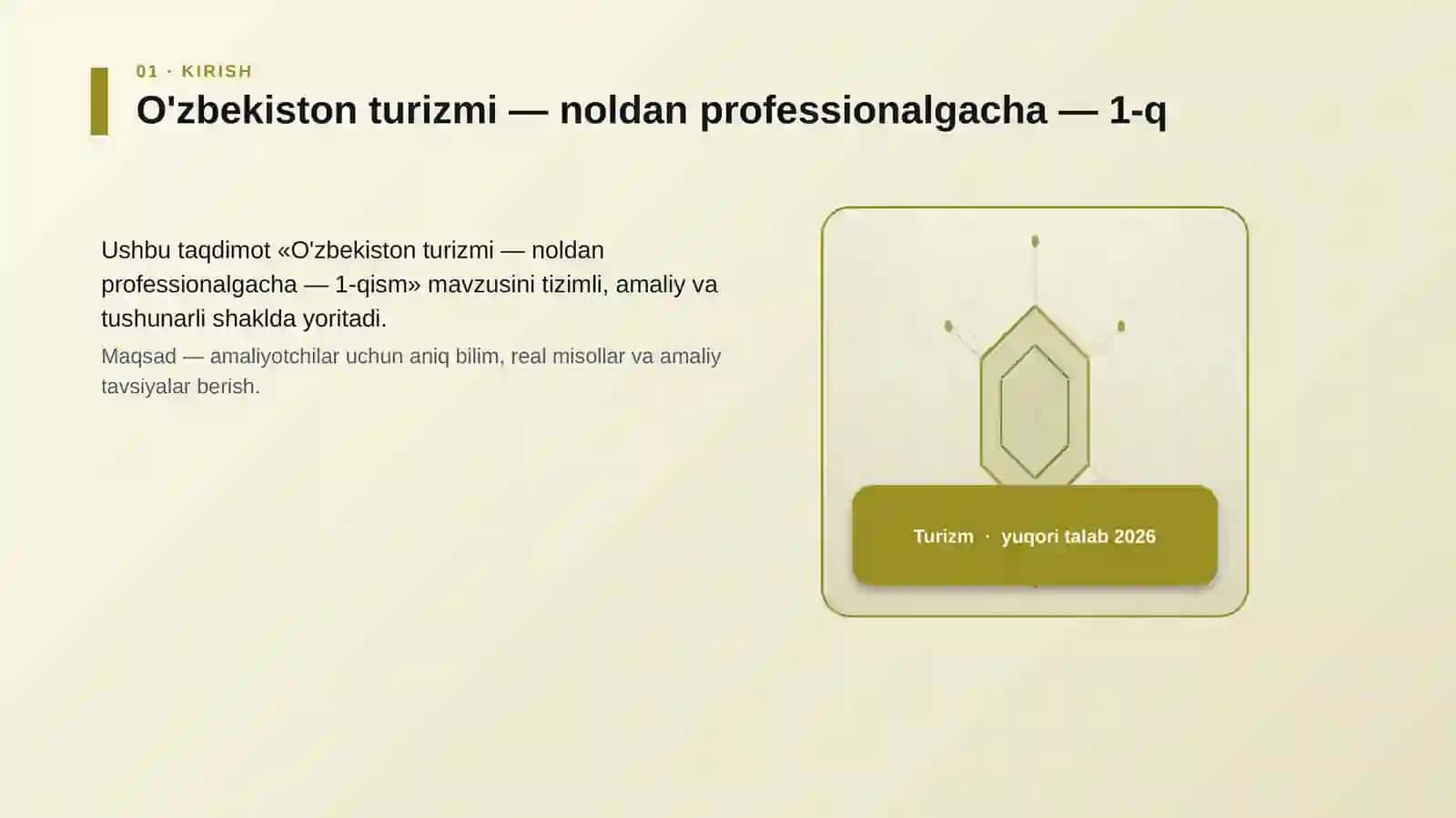 O'zbekiston turizmi — noldan professionalgacha — 1-qism 3