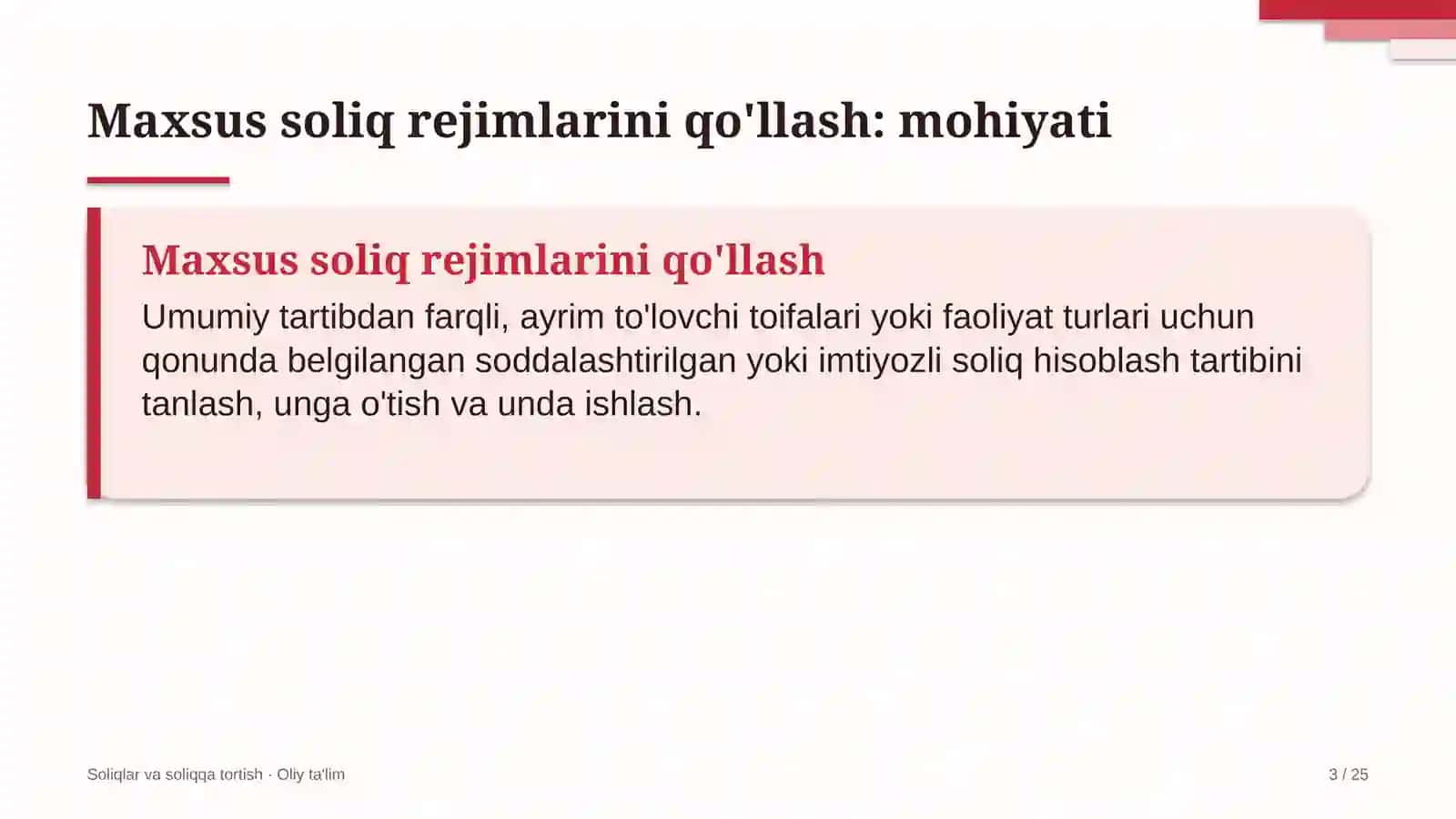 Gulchilikda maxsus soliq rejimlarini qo'llash 3