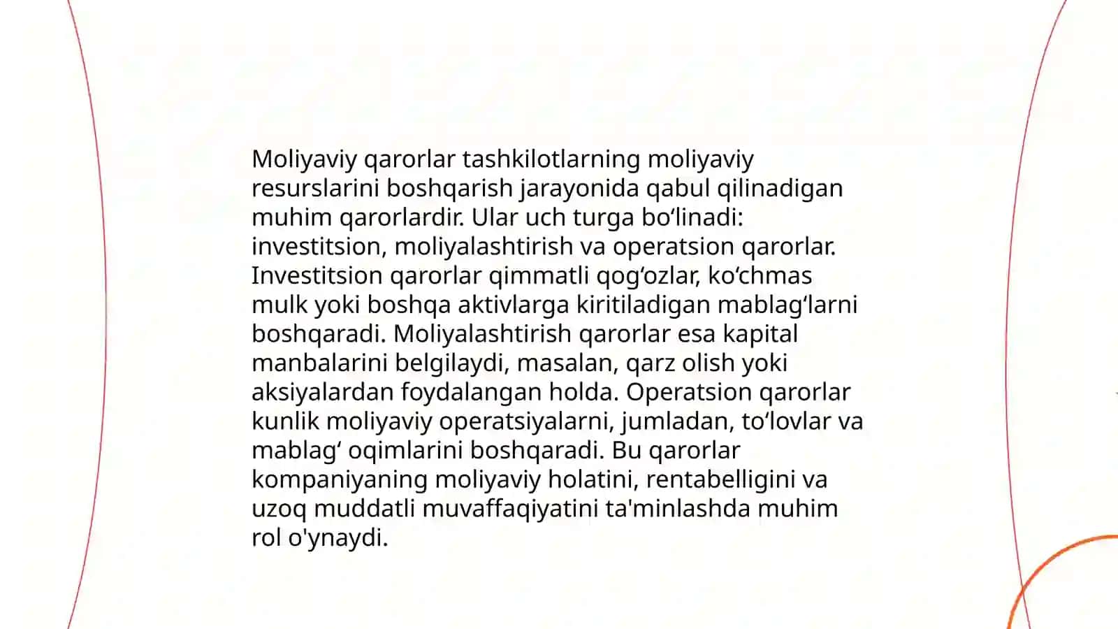 Moliyaviy qarorlar 3