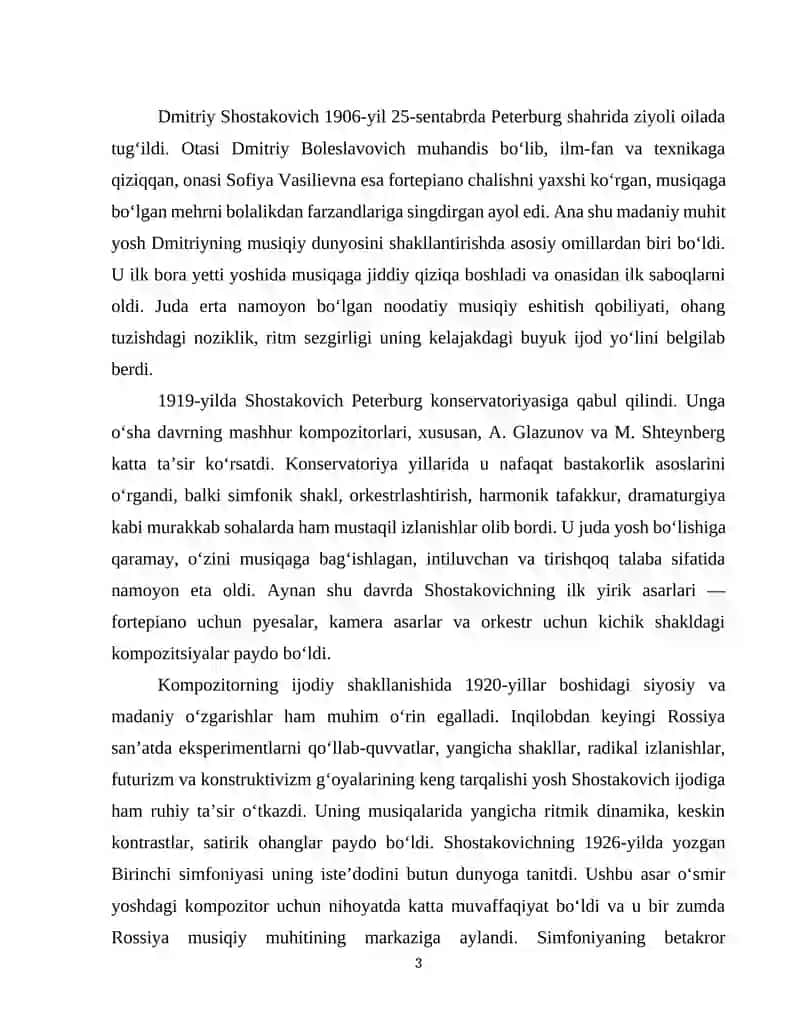 D.SHOSTAKOVICH IJODI 3
