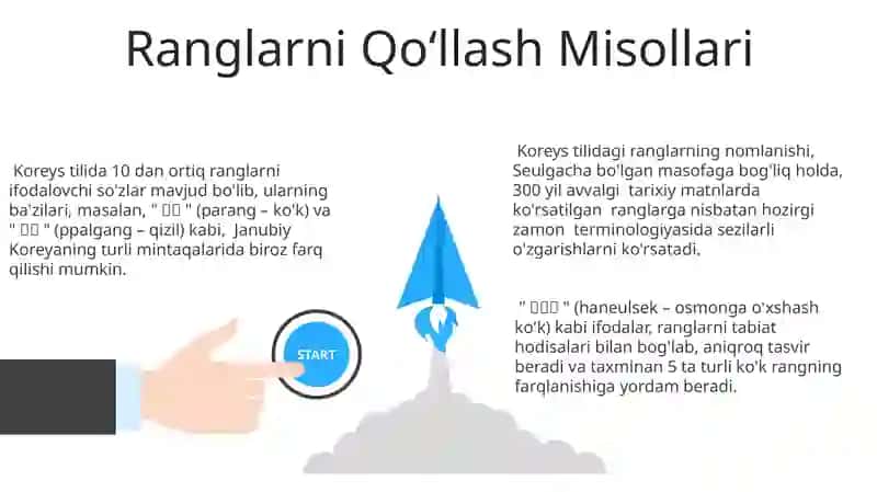 Koreys tilida ranglar qanday nomlanadi? 3