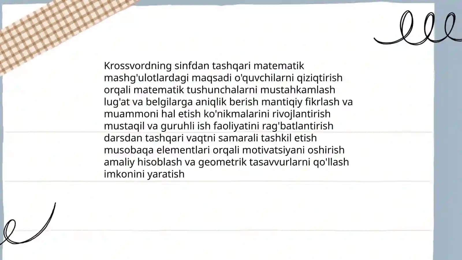 Krossvord tayyorlash 3