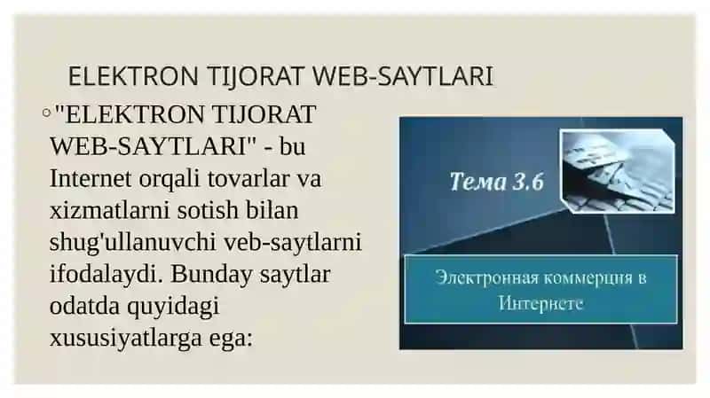 ELEKTRON TIJORAT WEB-SAYTLARI 3