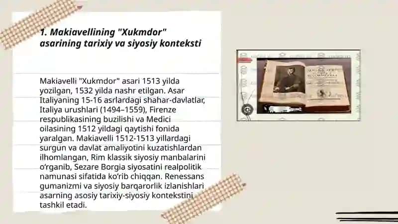 Makiavellining "xukmdor" asari 3