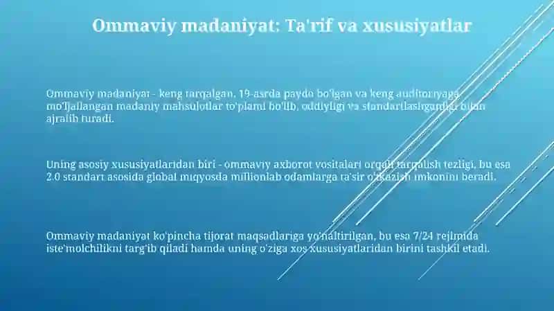 Ommaviy madaniyat 3