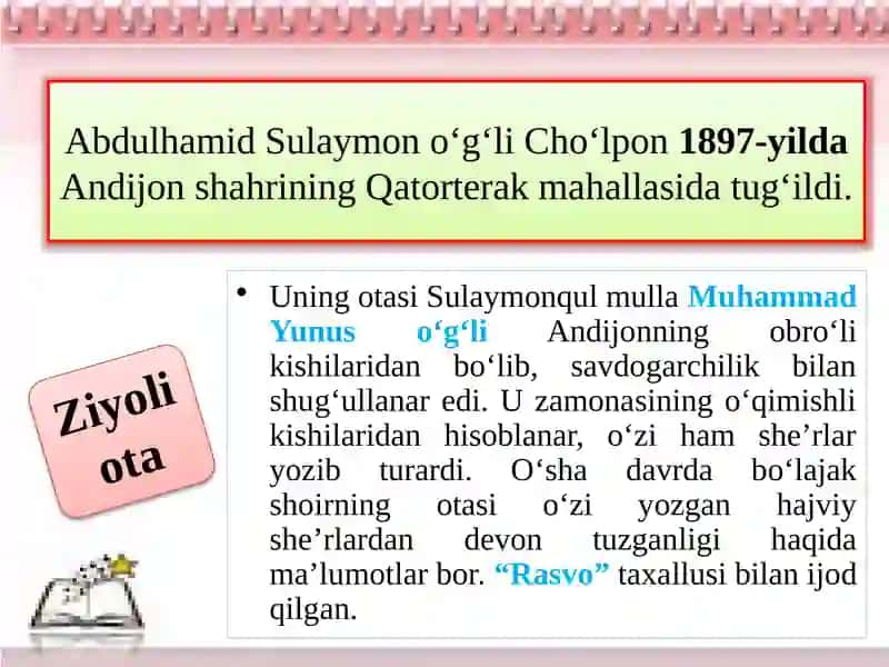Abdulhamid Sulaymono`g`li Cho`lpon 3