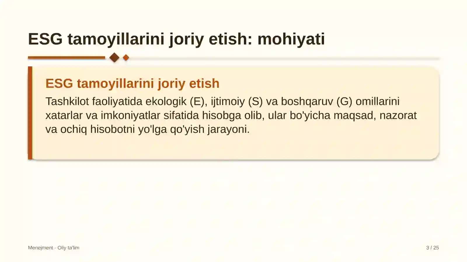 ESG tamoyillarini joriy etish 3