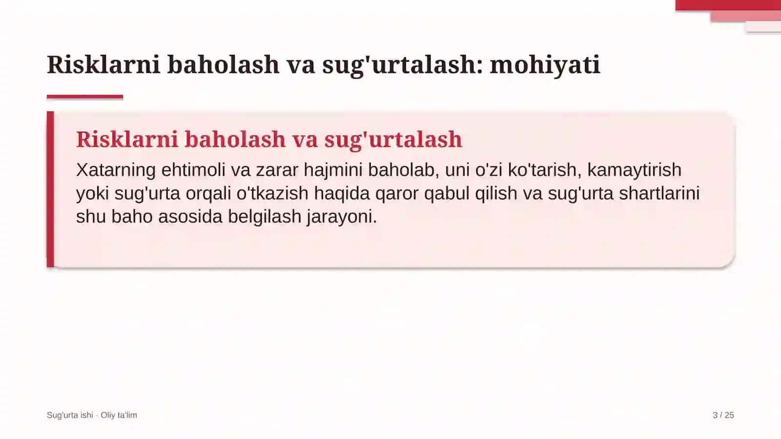 Xususiy maktablarda risklarni baholash va sug'urtalash 3