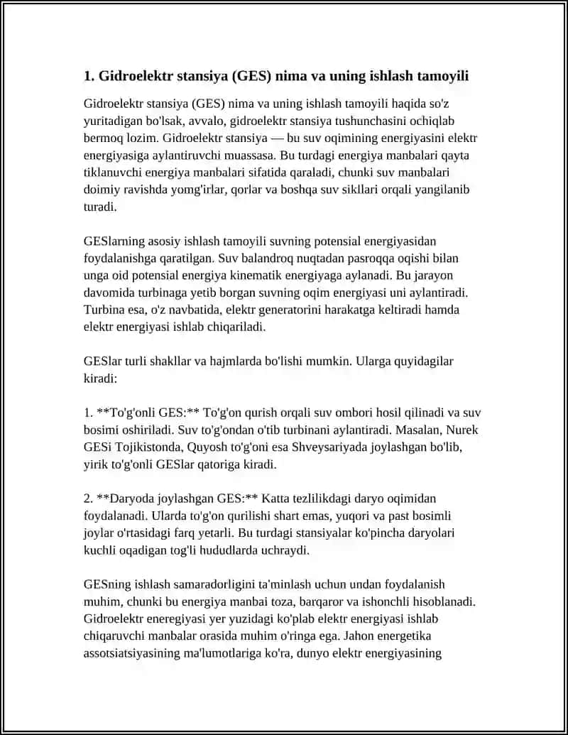 GIDROELEKTR STANSIYA (GES) 3
