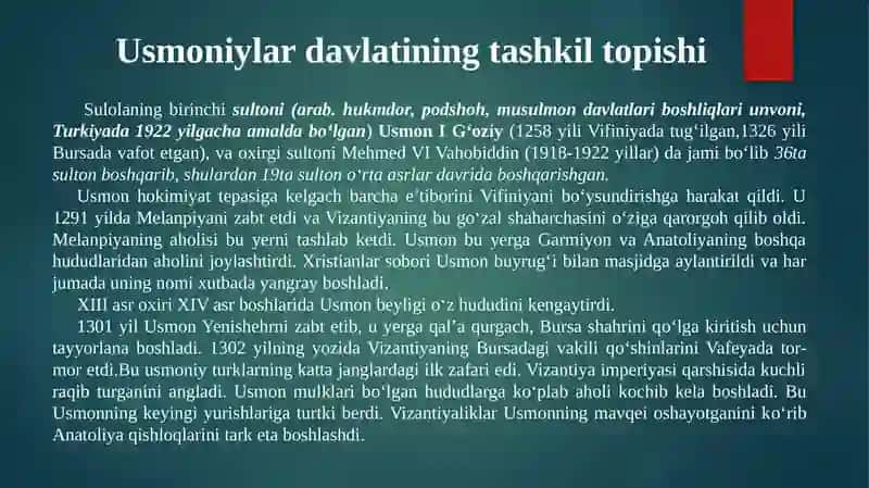 XI-XV ASRLARDA USMONIYLAR SULTONLIGI 3