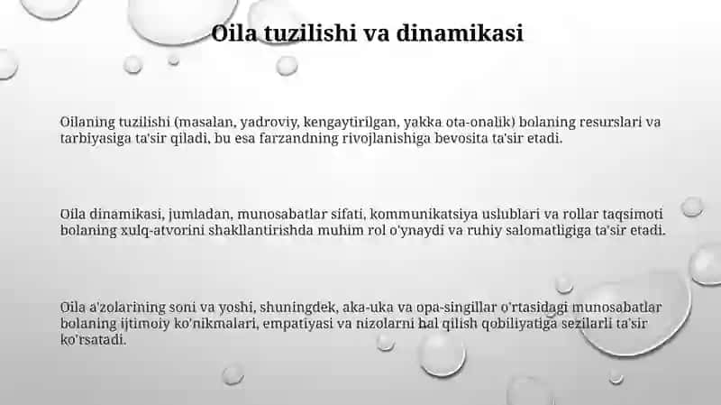 Oilaning bola tarbiyasiga ta'siri 3