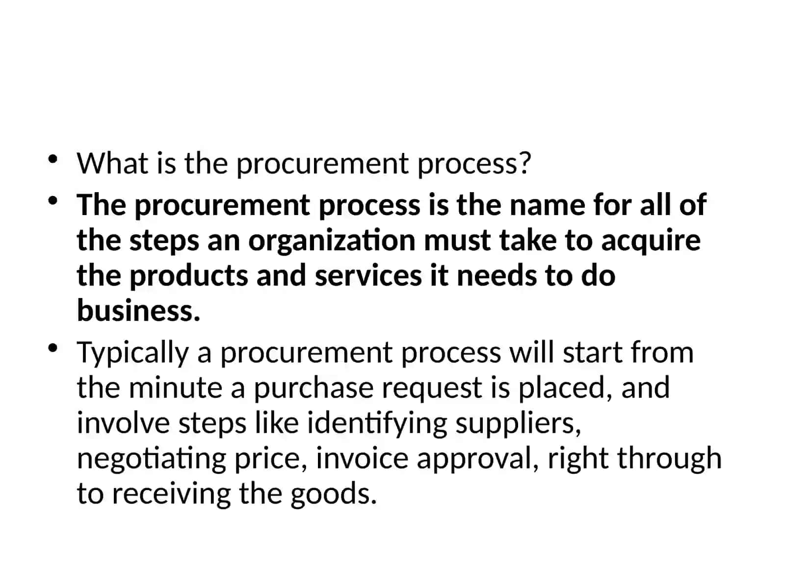 Procurement processes 3