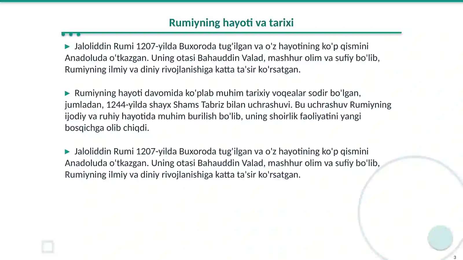 JALOLIDDIN RUMIY 3
