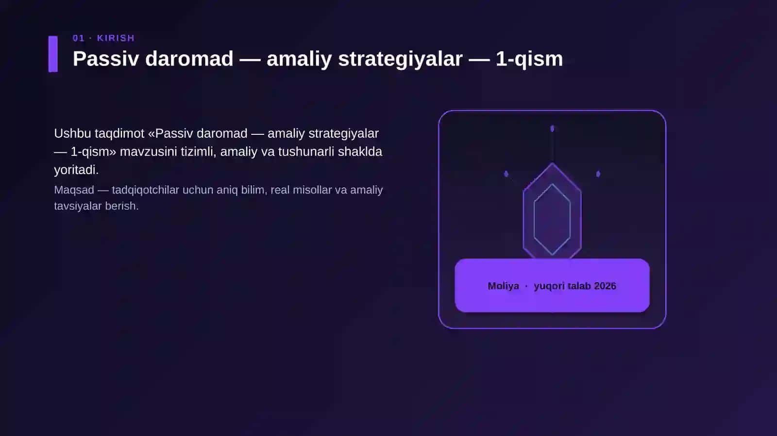 Passiv daromad — amaliy strategiyalar — 1-qism 3