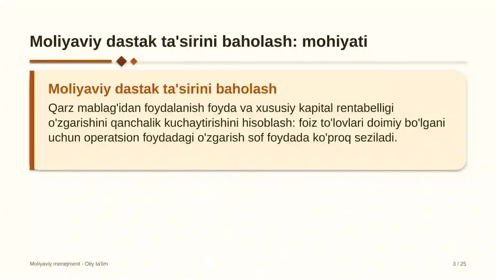 avtoservis korxonalarida moliyaviy dastak ta'sirini baholash 8740 3
